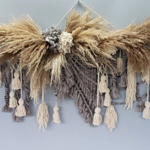 Wreck wood and Pampa Grass wall decoration